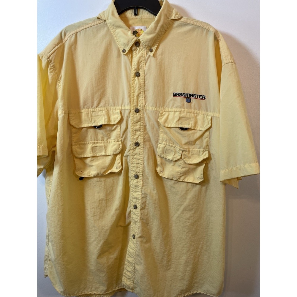 Bass Pro Shops Fishing Shirt Mens 2XL Button Down Bassmaster Breathable Vented
